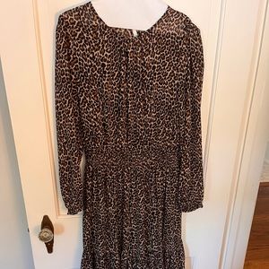 Jcrew leopard dress, cinch waist, M